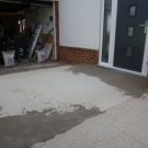 Concrete in readiness for resin bonded stone