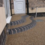Bull nosed edging on step with Gainsborough Resin Bonded Aggregate